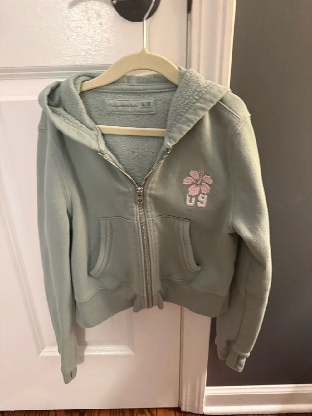 Abercrombie Kids Girls 9/10 Matching Hoodie & Shorts Set Los Angeles Floral